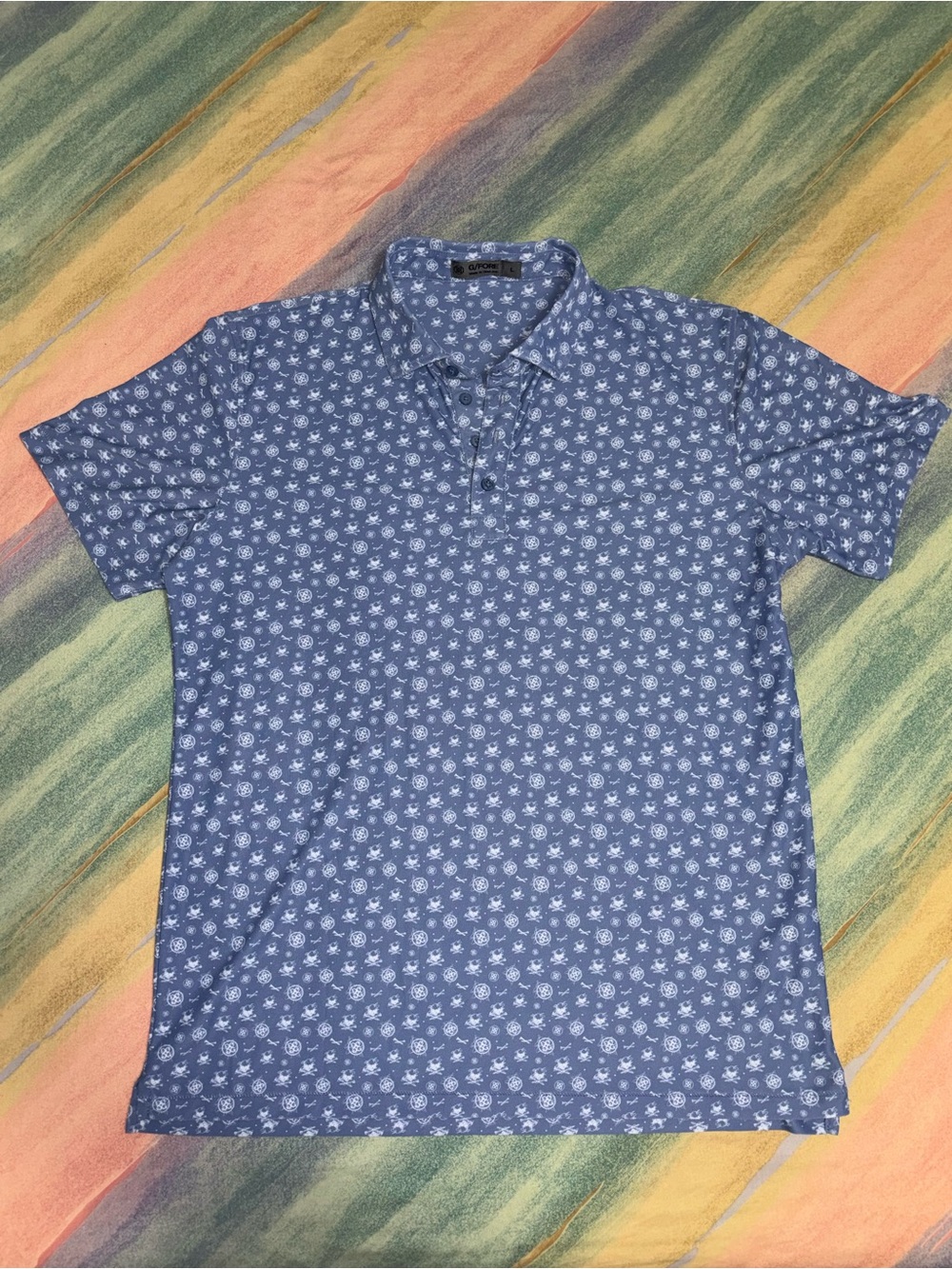 G/FORE Golf Shirt - Sketch Logo Polo - Blue size L